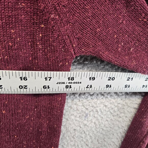 Threads 4 Thought Fleck Knit Raglan Crew Sweater Burgundy Cableknit Size… - Picture 3 of 10